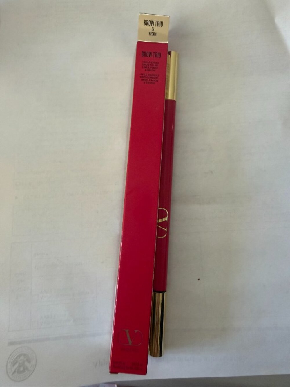 Valentino Brow Trio Eyebrow Liner NIB $40 in BROWN